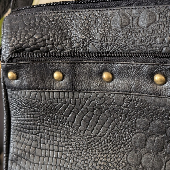 Great American leatherworks black bag with bronze rivets eeuc - Picture 4 of 15